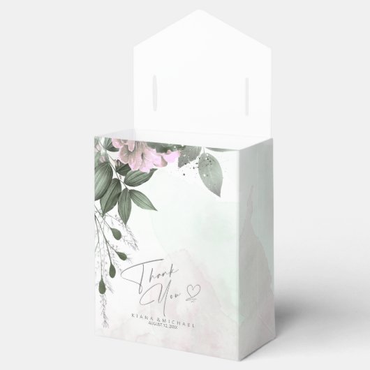 Kalligrafie Floral Hartelijk dank Hartelijk dank. Bedankdoosjes (Geopend)