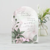 Kalligrafie Floral Mauve Boog ID771 Kaart (Staand voorkant)