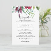 Kalligrafie Floral Wedding Kissing Menu Game Kaart (Staand voorkant)