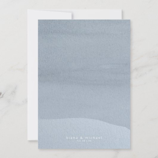 Kalligrafie Floral Wedding Menu Blue ID771 (Achterkant)