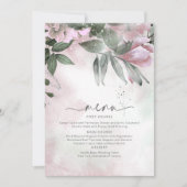 Kalligrafie Floral Wedding Menu Mauve ID771 (Voorkant)