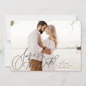 Kalligrafie Flourish Black Overlay Foto Magnetische Uitnodiging (Voorkant)