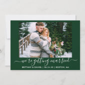 Kalligrafie Forest Green Getting Married Save The Date (Voorkant)