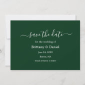 Kalligrafie Forest Green Getting Married Save The Date (Achterkant)