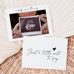 Kalligrafie Formele Baby Aankondigingskaart Bedankkaart