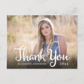 Kalligrafie Foto Afstuderen Dank u Briefkaart (Voorkant)