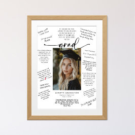Kalligrafie Foto Afstuderen Gasthandtekening Poster
