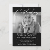 Kalligrafie Foto Begrafenis Viering van het Leven Kaart (Voorkant)