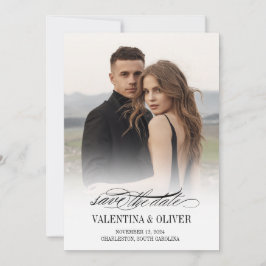 Kalligrafie Foto Bruiloft Save The Date Kaart