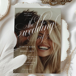 Kalligrafie foto bruiloft uitnodiging