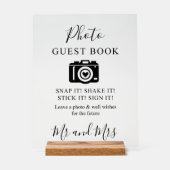 Kalligrafie Foto Gastenboek Camera Acryl teken Acryl Bord (Voorkant)