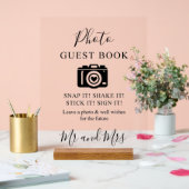 Kalligrafie Foto Gastenboek Camera Acryl teken Acryl Bord (Huwelijk)