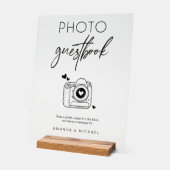 Kalligrafie Foto Gastenboek Camera Acryl teken Bord (Hoek)