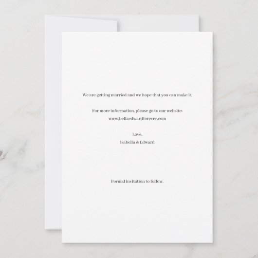 Kalligrafie Foto Huwelijk Save the Date Kaart (Achterkant)