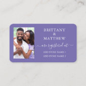 Kalligrafie Foto Huwelijksregister Periwinkle Informatiekaartje (Voorkant)