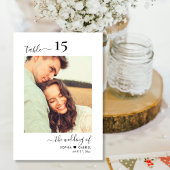 Kalligrafie Foto Monogram Bruiloft Dubbelzijdig Kaart