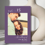 Kalligrafie foto Paarse bruiloft dubbelzijdig Kaart<br><div class="desc">Elegante kalligrafie Script Heart Mauve Paarse bruiloft tafelnummers Dubbelzijdig met aangepaste gepersonaliseerde foto. Help uw gasten eenvoudig hun weg te vinden met deze eenvoudige elegante dubbelzijdige tafelnummerkaarten. Gemakkelijk om de foto's, nummers, monogram namen met hart en datum toe te voegen! Beschikt over een hand belettering kalligrafie "de bruiloft van", "tafel"...</div>