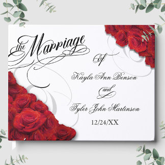 Kalligrafie Foto Red Roses Wedding Gastenboek