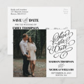 Kalligrafie Foto Sla de datum Briefkaarten (Voorkant / Achterkant)