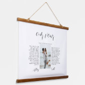 Kalligrafie foto zijn en haar bruiloft geloften hangend wandkleed (Gebogen)