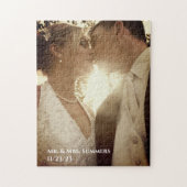 Kalligrafie Fotobruiloft Dank u Ombre Legpuzzel (Verticaal)