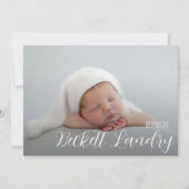 Kalligrafie Fotocollage geboorteaankondiging (Voorkant)