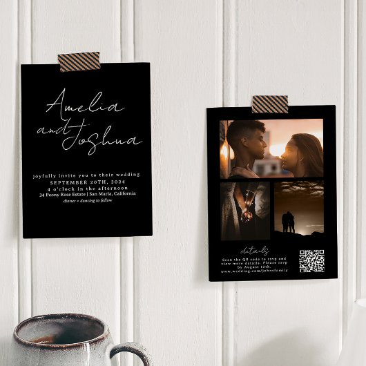 Kalligrafie Fotocollage met QR-code in Kaart