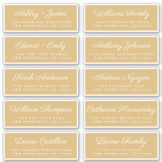 Kalligrafie Gast Adresetiketten BESTELLEN 6" of 8" Sticker (Voorkant)