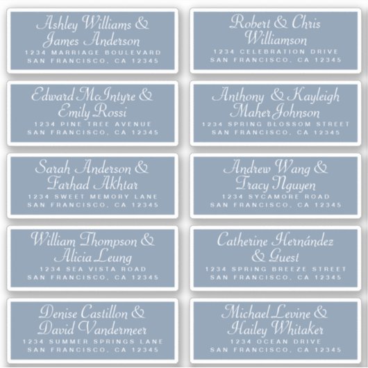 Kalligrafie Gast Adresetiketten BESTELLEN 6" of 8" Sticker (Voorkant)