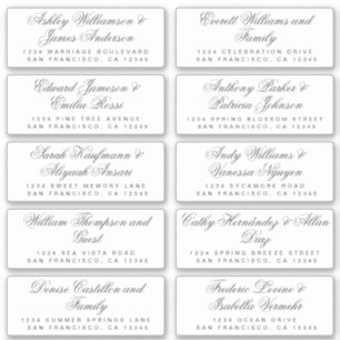 Kalligrafie Gast Adresetiketten BESTELLEN 6" of 8" Sticker