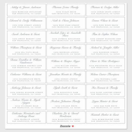 Kalligrafie Gast Adresetiketten BESTELLEN 8" of 14 Sticker (Vel)