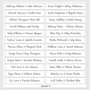 Kalligrafie Gast Namen Labels Wit