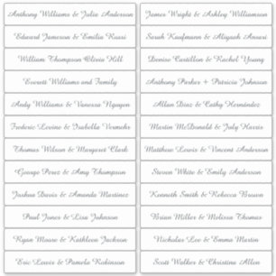 Kalligrafie Gast Namen Labels Wit