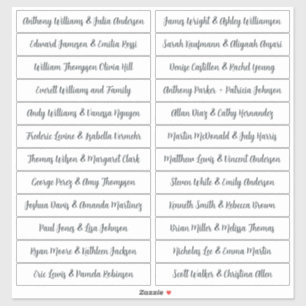 Kalligrafie Gast Namen Labels Wit