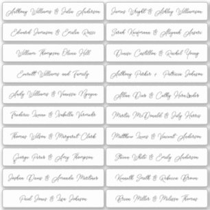 Kalligrafie gastnamen labels wit