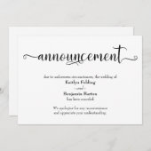 Kalligrafie geannuleerd aankondiging huwelijk (Voorkant / Achterkant)