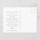 Kalligrafie Geboortefoto Briefkaart (Achterkant)