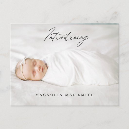 Kalligrafie Geboortefoto Briefkaart (Voorkant)