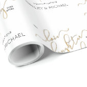 Kalligrafie Gelukkig Ever After Name Verloving Cadeaupapier (Rol Hoek)