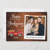 Kalligrafie geplaveide tapedrift Thanksgiving Truc Feestdagenkaart (Voorkant)