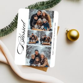 Kalligrafie Gezegend 4 Foto Religieuze Kerstmis Feestdagenkaart