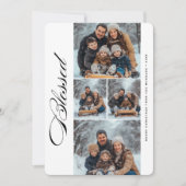 Kalligrafie Gezegend 4 Foto Religieuze Kerstmis Feestdagenkaart (Voorkant)