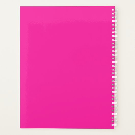 Kalligrafie Girly Moderne Roze Planner (Achterkant)