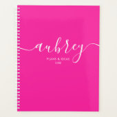 Kalligrafie Girly Moderne Roze Planner (Voorkant)
