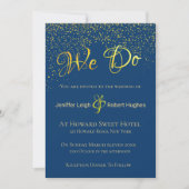 Kalligrafie Gold Foil Wedding Uitnodiging (Voorkant)