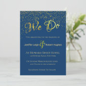 Kalligrafie Gold Foil Wedding Uitnodiging (Staand voorkant)