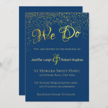 Kalligrafie Gold Foil Wedding Uitnodiging