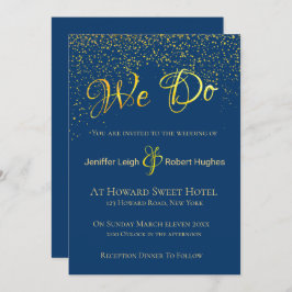 Kalligrafie Gold Foil Wedding Uitnodiging