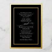 kalligrafie | Golden Lijsten bruiloft Folie Uitnodiging (Voorkant)