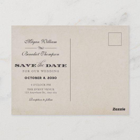 kalligrafie Gothic bruiloft Briefkaart (Achterkant)